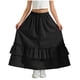 thumbnail image 2 of Falda larga con volantes y bolsillos para niña, cintura elástica, informal, escalonada, de poliéster, 2 of 7