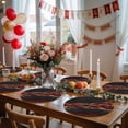 thumbnail image 5 of Red Marble Round 13 Inch Placemats Set of 6, Gold Abstract Vintage Modern Ombre Art HeatResistant Non Slip Place Mats for Dining Table, Wipeable Braided Kitchen Table Mats for Housewarming, 5 of 9