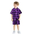 thumbnail image 2 of Kiijoy Toddler Boys Pajamas Plaid Short Sleeve Shirt and Shorts Sleepwear Homewear,2-Piece,Sizes 6M-6T, 2 of 8