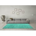 thumbnail image 3 of Ahgly Company Indoor Rectangle Abstract Turquoise Blue Modern Area Rugs, 5' x 7', 3 of 4