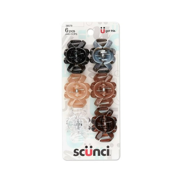 Pinzas para cabello Scunci medianas varios colores 6 pzas