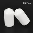 thumbnail image 2 of 25pcs Rubber End Caps 7.5mm ID Vinyl Round End Cap Cover Screw Thread Protectors White, 2 of 4