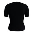 thumbnail image 2 of Blusa George para Mujer, con Botones en Hombro, cuello redondo, Manga Corta, Tela Rib Negro Talla CH, 2 of 4