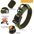 thumbnail image 2 of Tactical Dog Collar, Nylon, Adjustable, K9 Collar, Heavy Duty Metal Buckle with Handle and Tactical Bungee Dog Leash, Nylon (XL, Army Green), 2 of 5