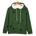 thumbnail image 6 of Women's Star Print Drawstring Hooded Sweatshirt with Pocket, Oversized Long Sleeve Pullover, Plus Size Soft Comfy Fall Top for Streetwear, Casual Daily Wear and Concert Events Green M, 6 of 9