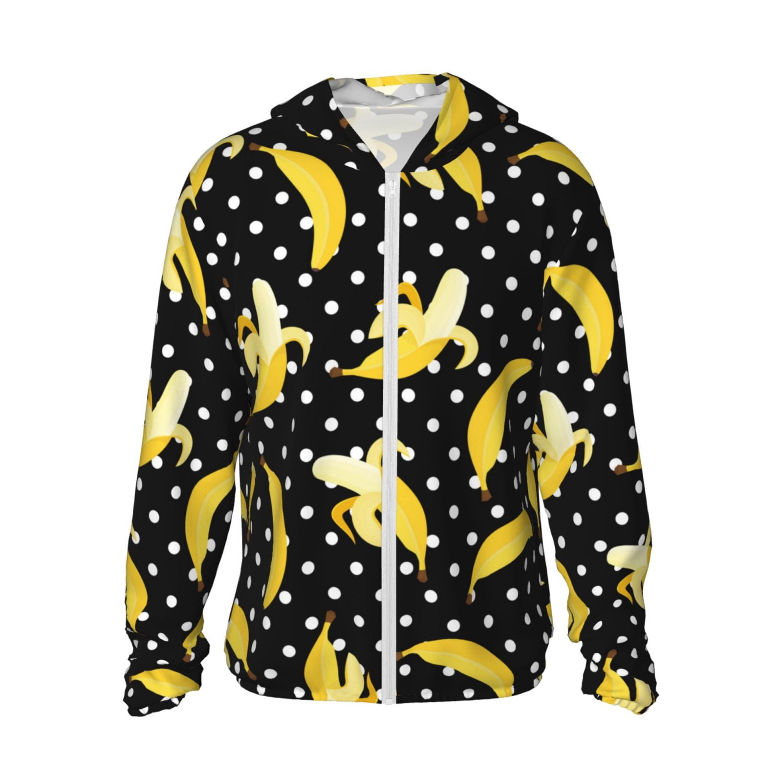 Lsque Banana Pattern UPF 50+ Lightweight Sun Protection Men's Women's Long Sleeve Shirt, Hoodie Performance -Medium