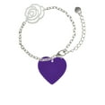 thumbnail image 2 of Delight Jewelry Acrylic 1" Purple Heart Silver-tone Flower Link Chain Bracelet, 6.75"+2" Extender, 2 of 4