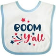 thumbnail image 3 of Inktastic 4th of July Boom Y'all with Red White and Blue Stars Boys or Girls Baby Bib, 3 of 4