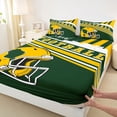 thumbnail image 3 of jejeloiu Rugby City Silhouette Bed Sheets,Yellow Green Football Helmet King Sheets For Kids 4pcs, 3 of 7