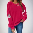 thumbnail image 2 of asdoklhq Thanksgiving Shirts for Women Thanksgiving Printed Long Sleeve Round Neck Loose Top Sweatshirt Red XL, 2 of 4