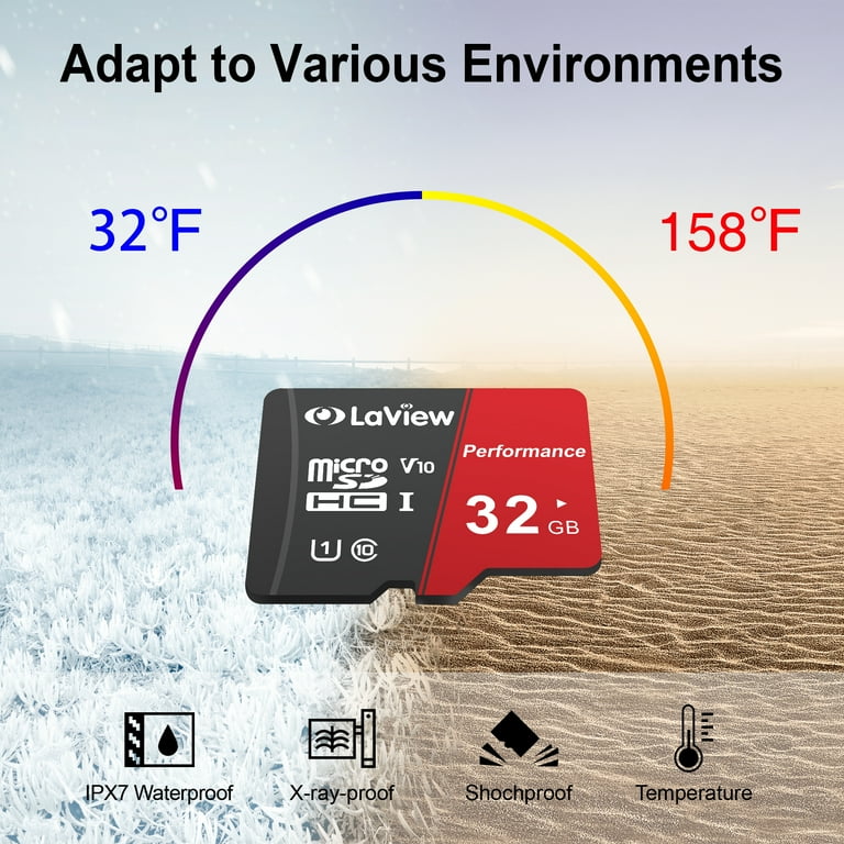 LaView High Speed 32GB Flash Memory Card 3 Pack, Full HD Video V30