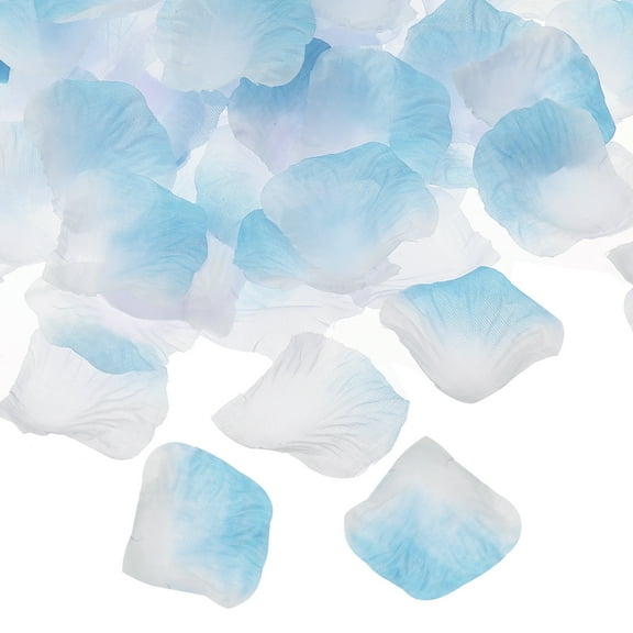 Uxcell Artificial Rose Petals 1000Pcs Fake Flowers Silk Petal Decoration Supplies for Events, Light Blue White