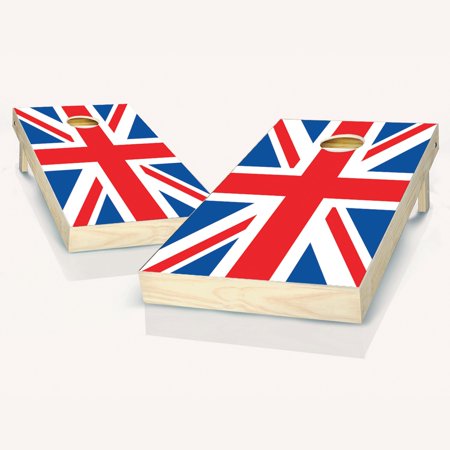 Skip's Garage British Flag Solid Wood Cornhole Board Set