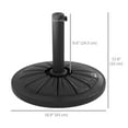 thumbnail image 3 of Outsunny Base de Parasol de Patio 29 Lb, Support de Parasol en Béton, Noir, 3 of 10