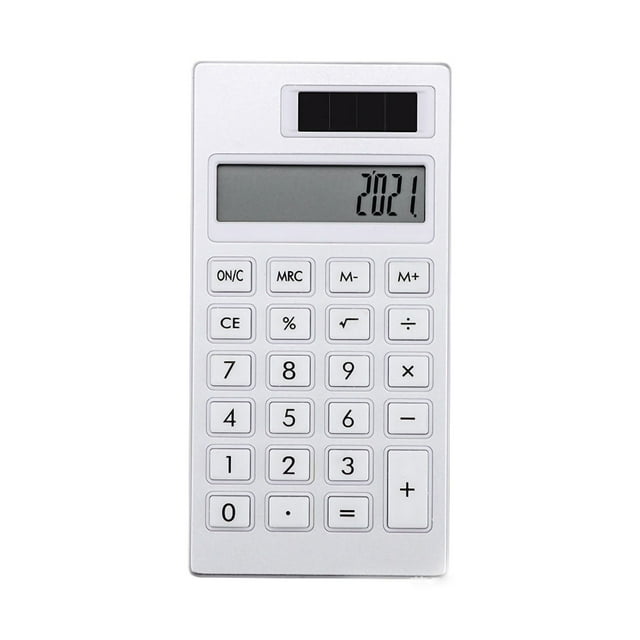 Calculadora solar portátil estilo INS simple blanca, calculadora básica estándar de 12 dígitos para estudiantes, escuelas y negocios.