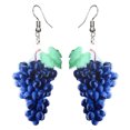 thumbnail image 1 of EeaseMX 1 par de pendientes colgantes de acrílico para mujer, delicados y creativos, color verde y azul (uva)., 1 of 7
