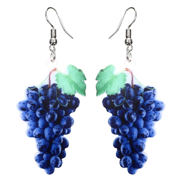Topbathy 1 Pair of Earrings Acrylic Grape Shape Ear Jewelry Eye-catching for Women