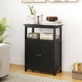 thumbnail image 4 of Costway Bathroom Floor Cabinet Freestanding Storage Organizer with 2 Doors Open Compartment Black, 4 of 10