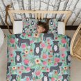 thumbnail image 3 of Cute Pitbull Terriers Dog and Flowers Duvet Cover and Pillowcase Set for Single Bedding, Bedroom Accessories for Kids Teens, 3 of 5