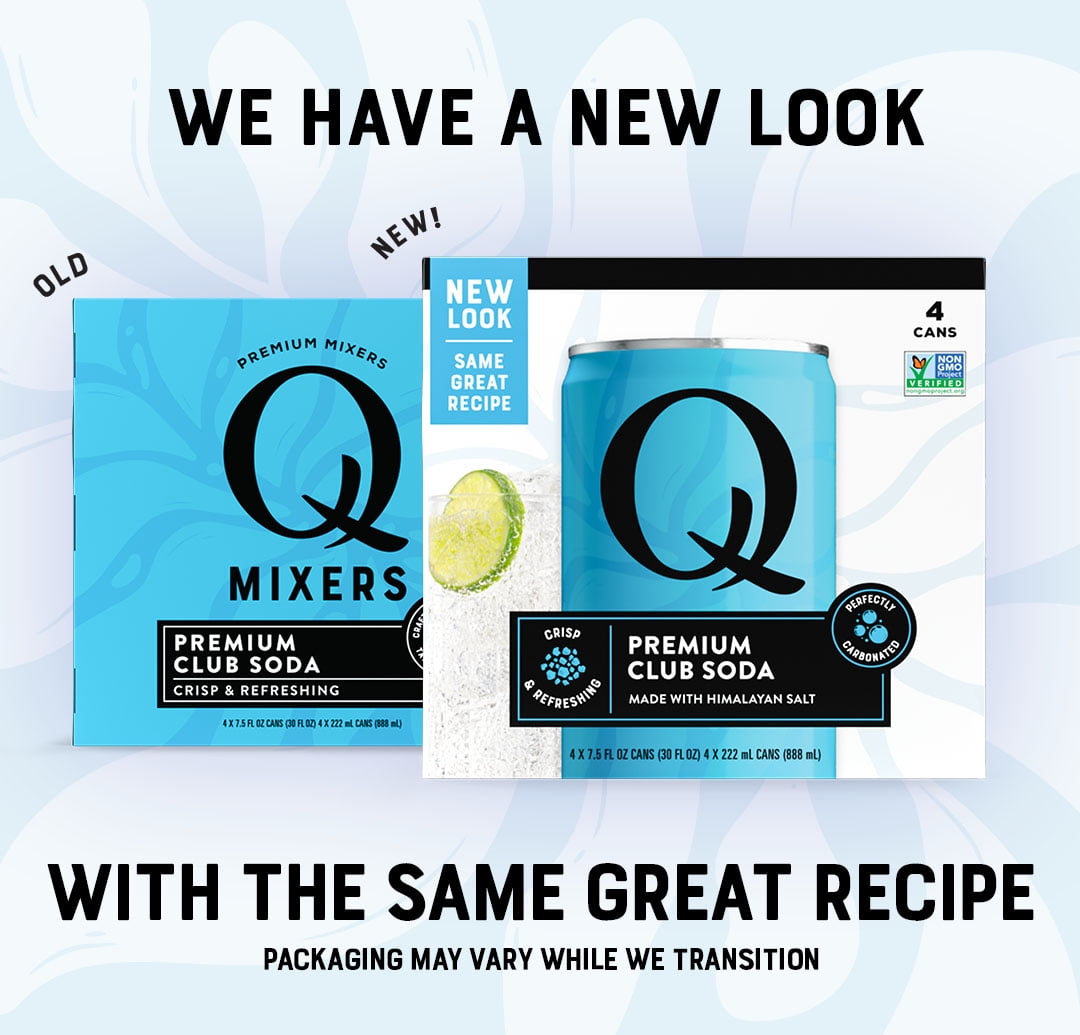 Q Mixers Club Soda, Premium Cocktail Mixer with Real Ingredients, 7.5 fl oz (pack of 24)