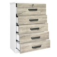 thumbnail image 3 of Better Home Products Xia 5 Drawer Chest of Drawers in White & Gray Oak, 3 of 6