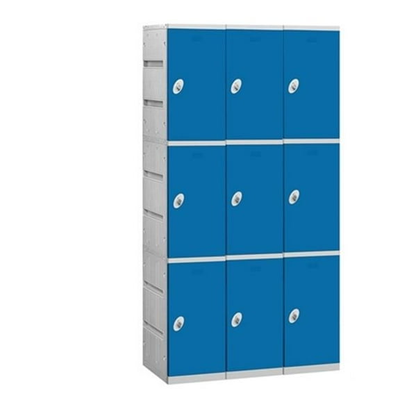Salsbury  93000 Series Triple Tier Plastic Lockers - Assembled - Blue