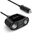 thumbnail image 1 of BESTEK Cigarette Lighter Splitter Adapter - 150W Car Charger Adapter with 2-Socket Dual 12v Splitter QC3.0 DC Cigarette Outlet and USB-C PD30W Car Charger Super Fast Charger, 1 of 7