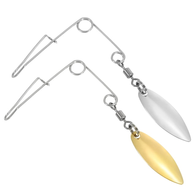 Unique Bargains 20Pcs Fishing Spinnerbait Wire with Blade, Medium-sized Willow Leaf