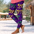 thumbnail image 6 of Womens 2026 Mardi Gras Printed Leggings Tummy Control High Waist Yoga Pants Athletic Fashion Carnival Tights Casual Fashion Bottom Pant Purple 6 M, 6 of 6