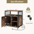 thumbnail image 3 of Costway File Cabinet on Wheels with Charging Station & Cable Management Hole Shelves Brown, 3 of 10