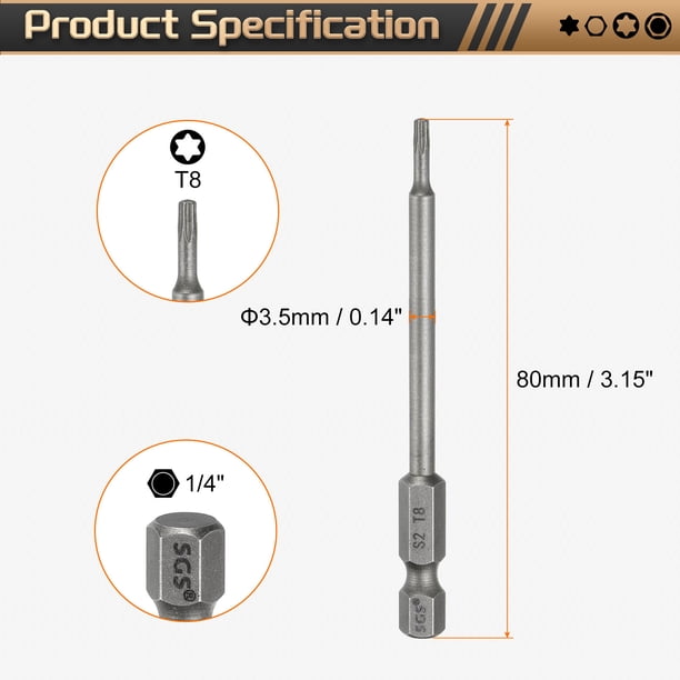 Embout Torx T30 Anti-effraction – Queue Hexagonale 1/4 X 100 Mm, Magnétique, Uxcell