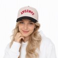 thumbnail image 5 of Fun "GAMEDAY" Upside Down Trucker Cap Reversible Novelty Hat Adjustable Snapback for Men and Women Game Day Essential,1 pcs,Black-Red, 5 of 5