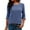 Blue, variant on LEBONYARD Women's Trendy Crew Neck Chic Groove 3/4 Sleeve Solid Colored Pullover Sweaters Casual Round Neck Loose Fit Ladies Warm Winter Sweaters