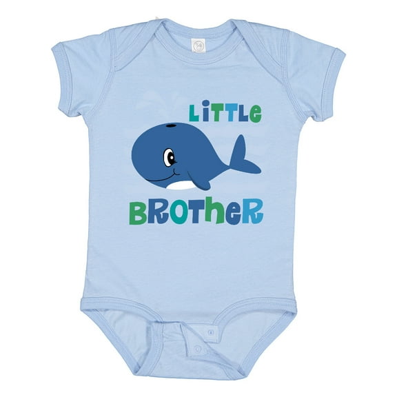 Inktastic Whale Little Brother Boys Baby Bodysuit