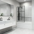 thumbnail image 3 of VIGO Divide 34 in. W x 62 in. H Framed Fixed Tub Screen Door in Matte Black with 3/8 in. (10mm) Clear Glass, 3 of 12