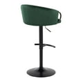 thumbnail image 6 of LumiSource Black Metal, Green Velvet Claire Adjustable Barstool – Set of 2, 6 of 6