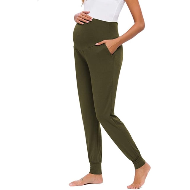 zanvin Pantalon de Détente Extensible Uni pour Femmes Enceintes, comme sur la Photo, L