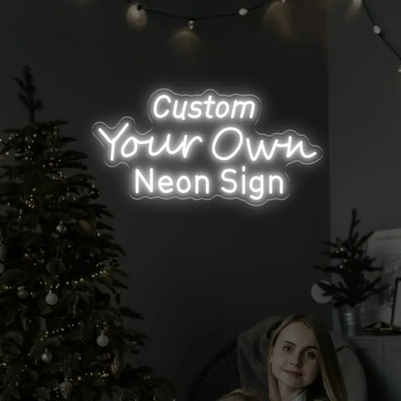 UPONRAY Three Lines Custom Neon Signs, Usb Powered with Adjustable Brightness Wall Decor for Gifts, Cool White, 10 inch