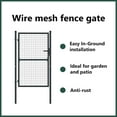 thumbnail image 4 of vidaXL Mesh Garden Gate Galvanized Steel Privacy Border Enclosure 68.9"/78.7", 4 of 6