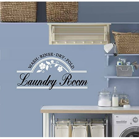 Decal ~ LAUNDRY ROOM ~ Wash Rinse Dry Fold: Wall Decal (13