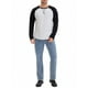 thumbnail image 2 of Camiseta de manga larga para hombre, color bloque, casual, tipo raglán, M, negro y blanco, 2 of 6