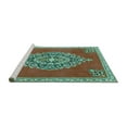 thumbnail image 2 of Ahgly Company Machine Washable Indoor Rectangle Medallion Turquoise Blue Traditional Area Rugs, 2' x 3', 2 of 4