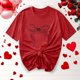thumbnail image 5 of Primavera Top Mujeres Moda Casual Nueva Cinta de Arco Impresa Cuello Redondo Camiseta de Manga Corta, Camiseta de Cuello Tripulado, 5 of 8