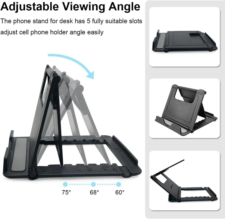 2 Pack Cell Phone Stand, Foldable Phone Holder For Desk Compatible With