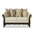 thumbnail image 3 of Rorie 2pc Sofa Loveseat Set, Ivory Chenille, Brown, 4 Throw Pillows, 3 of 3