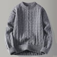 thumbnail image 2 of Fuwddey Sweater for Men Fall Soft Classic Pullover Top Men Solid Color Elastic Knit Warmth Tight-Fitting Casual Round-Neck Sweater, 2 of 4