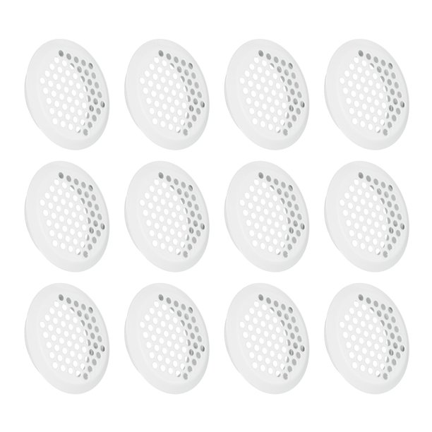 Cubierta de ventilación circular de 12 piezas Soffit Vent 53mm/2.1" Acero inoxidable Cubierta de ventilación Soffit Blanca