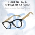 thumbnail image 5 of 5 Pairs of Square Bamboo Print Reading Glasses 1.50 for Women and Men, Candy Color Thick Spring Hinge HD Wood Grain Readers +1.50, 5 of 5