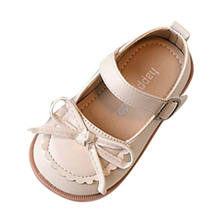 Vedolay Toddler Little Girl Mary Jane Dress Shoes - Ballet Flats for Girl Party School Shoes (White 6)