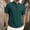 Green, variant on Men's Short Sleeve Casual Shirt, Solid Color Stand Collar, 3-Button Versatile Summer Top